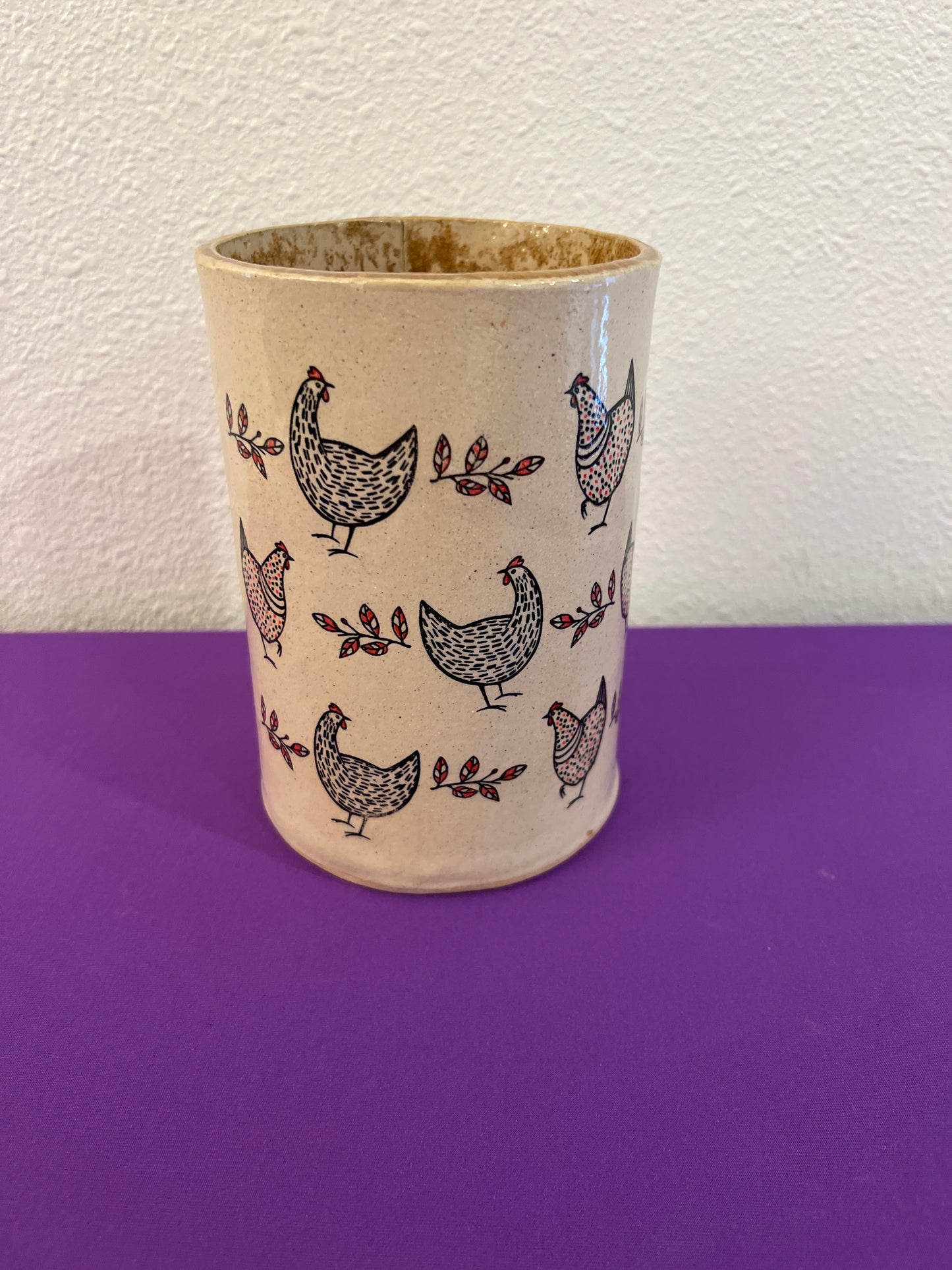 Chicken Ceramic Utensil Canister