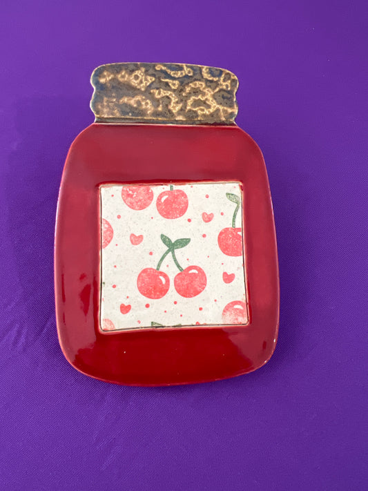 Cherry Jam Jar Spoon Rest