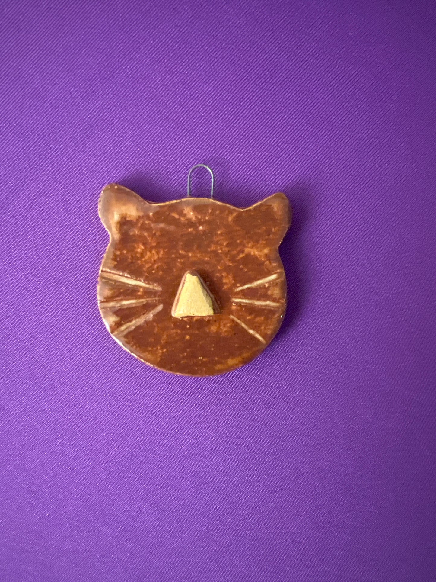 Orange Cat Face Ornament