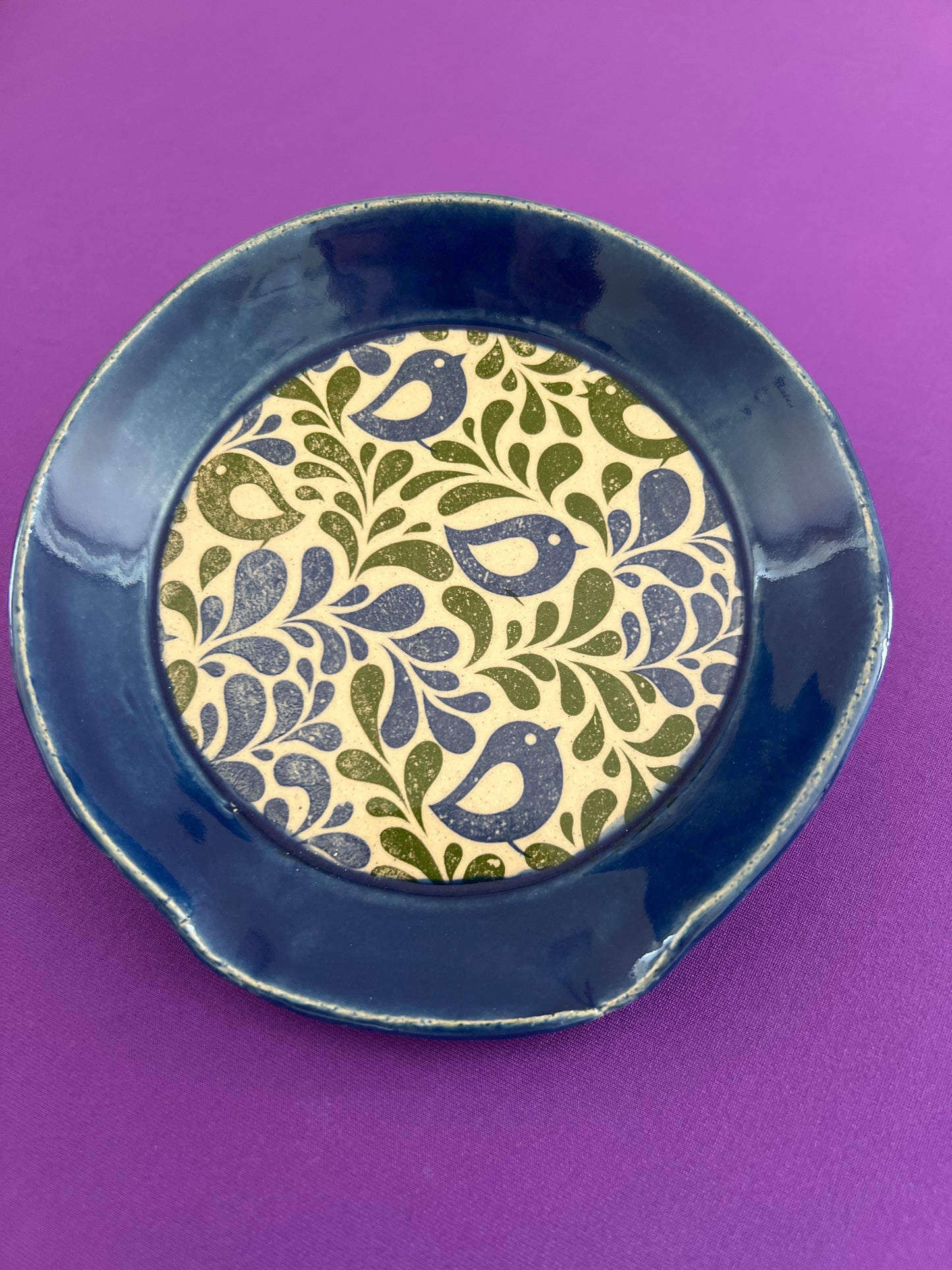Blue Partridge Spoon Rest