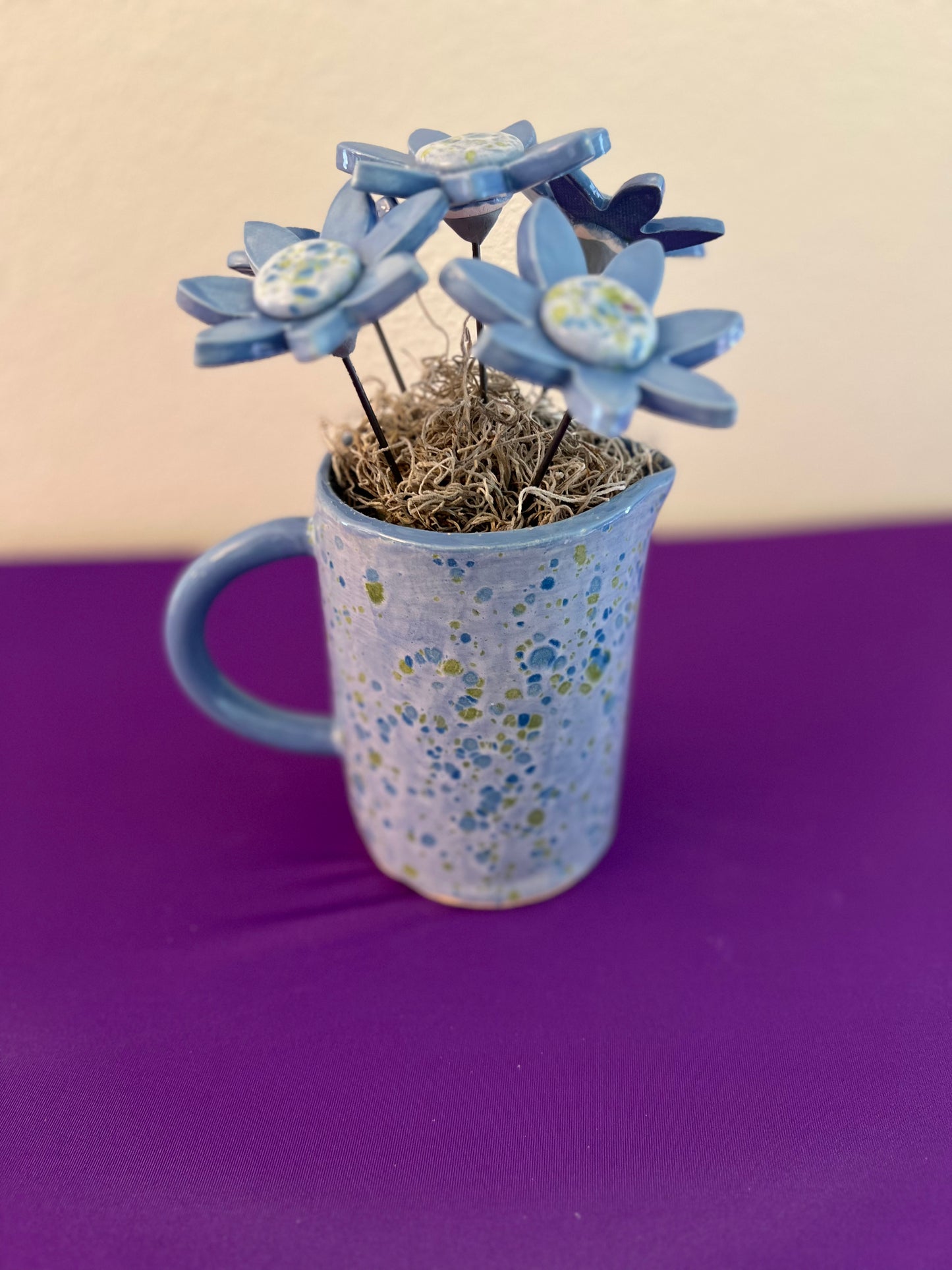 Gogh Iris Pitcher with Flowers