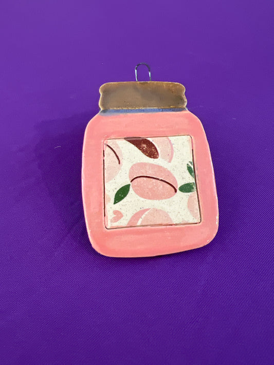 Peach Jam Jar Ornament