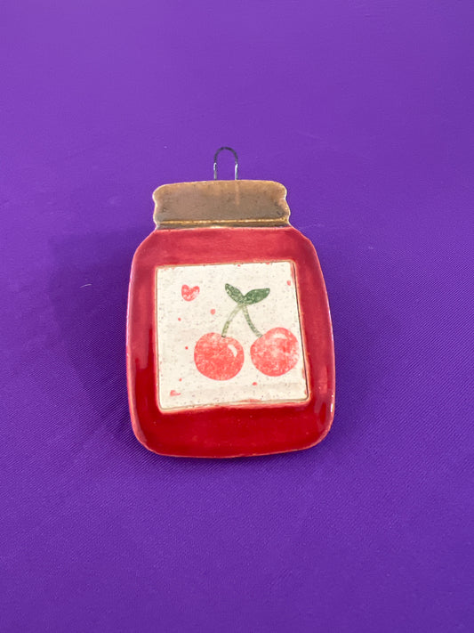 Cherry Jam Jar Ornament