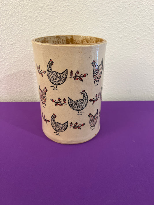 Chicken Ceramic Utensil Canister