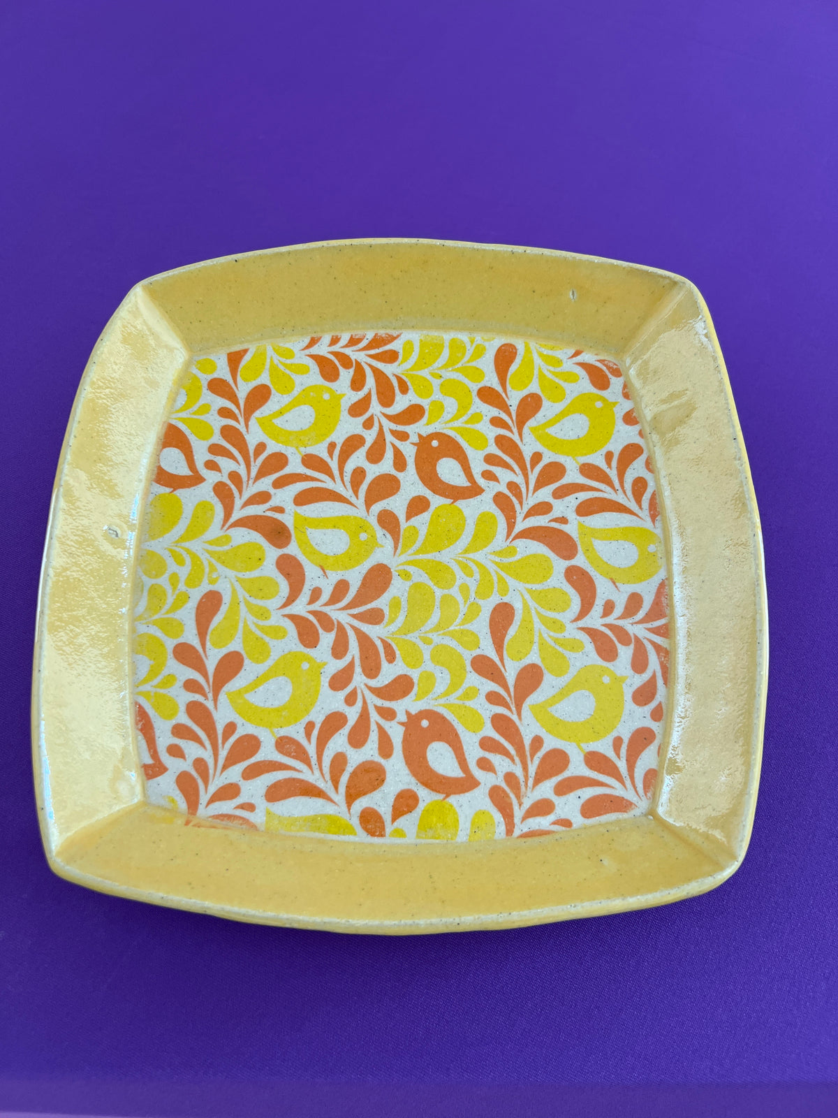 Mustard Partridge Family Half-Platter