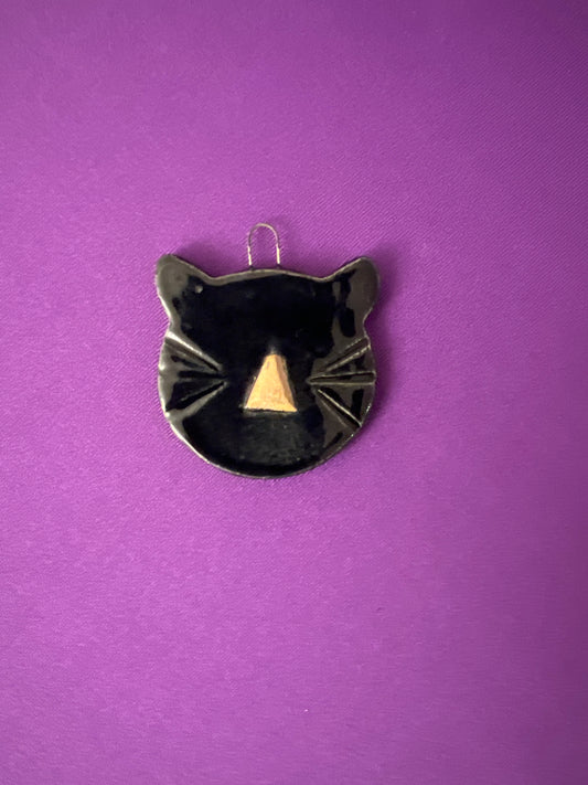 Black Cat Face Ornament