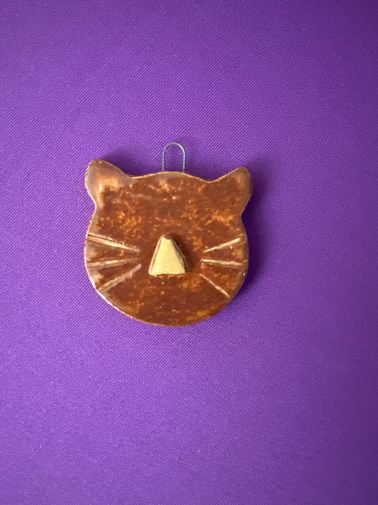Orange Cat Face Ornament