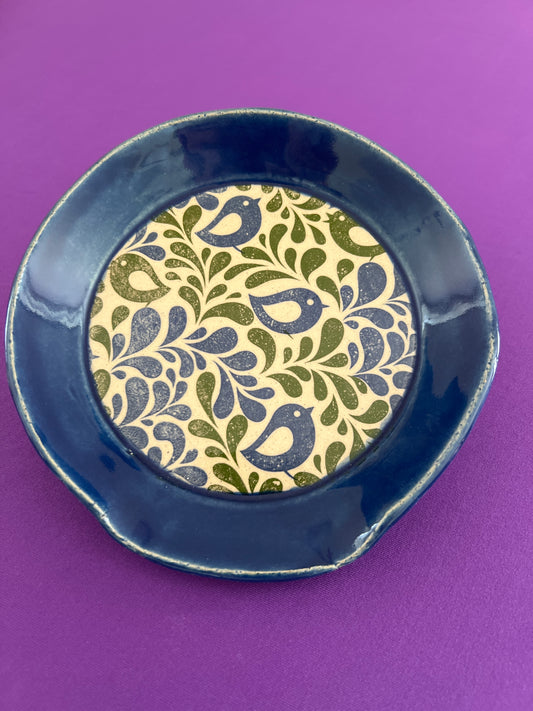 Blue Partridge Spoon Rest