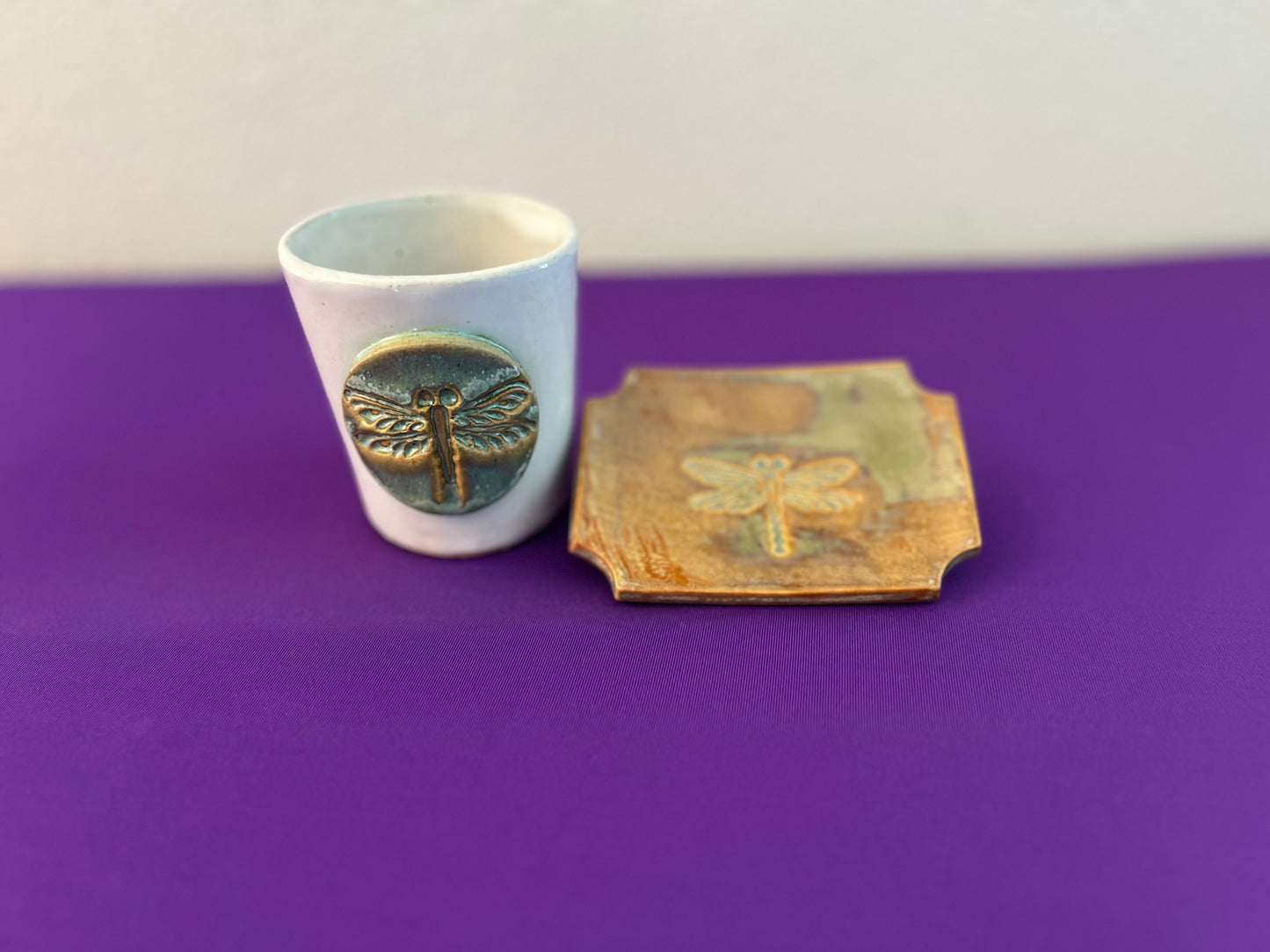 Ivy Dragonfly Tumbler and Soapdish Set