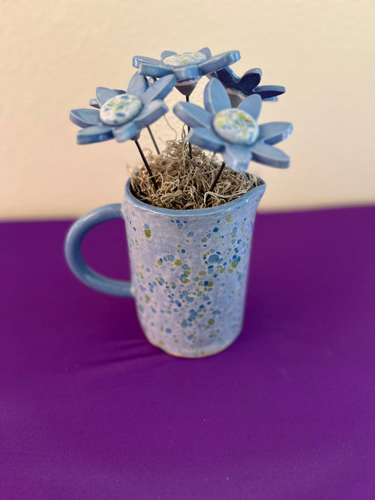 Gogh Iris Pitcher with Flowers