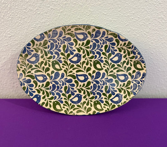 Partridge Family Blue/Green Platter