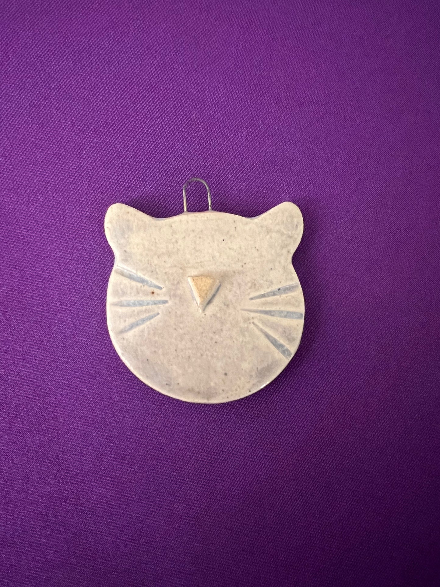 White Cat Face Ornament
